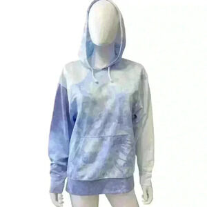Nike Dri-fit lightweight‎ purple & white tye-die pullover hoodie women’s Medium